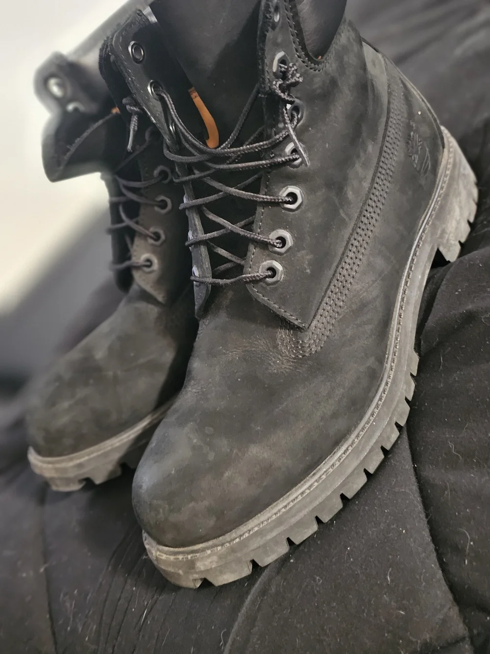 Men's Black Lace-Up Work Boots - Durable Comfort